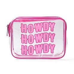 Слово Прозрачные косметические мешочки из пвх, водонепроницаемый клатч, туалетная сумка для женщин, ярко-розовый, привет привет, 20x15x5.5 см