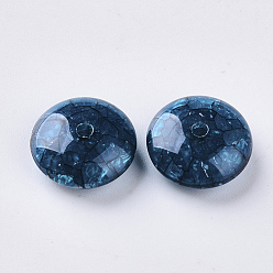 Prussian Blue Acrylic Beads, Imitation Turquoise Style, Rondelle, Prussian Blue, 14x6mm, Hole: 1.5mm, about 666pcs/500g