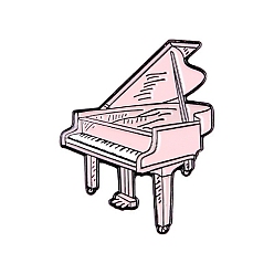 Piano Music Theme Enamel Pins, Alloy Brooch, Piano, Packaging: 60x40mm