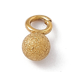 Oro 304 colgantes de acero inoxidable, textura, encanto redondo, dorado, 6x3 mm, agujero: 1.6 mm