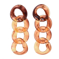 Verge D'or Boucles d'oreilles dangle acrylique, avec 304 résultats de boucles d'oreille en acier inoxydable et écrous en plastique, torsion, verge d'or, 67~84 mm, broches: 0.7 mm