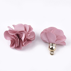 Фламинго Подвески для ткани, с пластмассой ccb, 6-лепесток, цветок, золотые, фламинго, 26~27x17~28 мм, отверстие : 1.6 мм