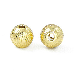 Light Gold Placage en rack perles d'espacement en alliage, ronde, or et de lumière, 5x5mm, Trou: 1.2mm