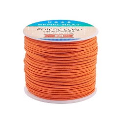 Dark Orange Elastic Cord, Polyester Outside and Latex Core, Dark Orange, 2mm, about 50m/roll, 1roll/box