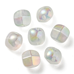 Clear AB UV Plating Luminous Transparent Acrylic Beads, Glow in The Dark, Half Round, Clear AB, 19x19x15mm, Hole: 3.5mm