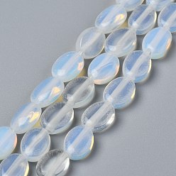 Opalite Opalite Beads Strands, Oval, 8x6x3.5~4mm, Hole: 1mm, about 45~52pcs/strand, 15.16~15.74 inch(38.5~40cm)
