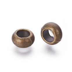 Antique Bronze Tibetan Style Alloy Beads, Cadmium Free & Nickel Free & Lead Free, Donut, Antique Bronze, 10x4mm, Hole: 6mm