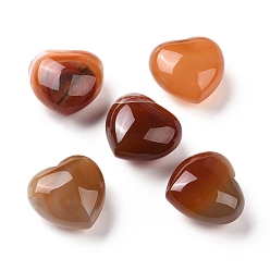 Red Agate Piedra de amor de corazón de ágata roja natural, piedra de palma de bolsillo para el equilibrio de reiki, 24x25.5x15.5 mm