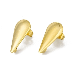 Golden 304 Stainless Steel Stud Earrings Finding, Teardrop, with Vertical Loop, Golden, 20x9mm, Hole: 2.5mm, Pin: 0.8mm