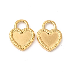 Real 18K Gold Plated Ion Plating(IP) 304 Stainless Steel Pendants, Heart Charms, Real 18K Gold Plated, 18x14x3mm, Hole: 4.5x5mm