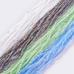 Couleur Mélangete Perles en verre electroplate, de couleur plaquée ab , triangle, couleur mixte, 2.2~3x3~4.7x2~3mm, Trou: 0.7mm, Environ 171~181 pcs/chapelet, 12.4 pouces ~ 14.84 pouces (31.5~37.7 cm)