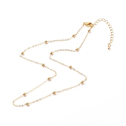 Golden Brass Satellite Chain Necklaces, with 304 Stainless Steel Lobster Claw Clasp, Golden, 17.91 inch(45.5cm)