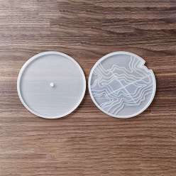 Blanco DIY isla paisaje reloj moldes de silicona, moldes de resina, para la fabricación artesanal de resina uv y resina epoxi, blanco, 168x10 mm, agujero: 8 mm, 2 PC / sistema