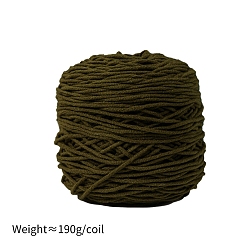 Dark Olive Green 190g 8-Ply Milk Cotton Yarn for Tufting Gun Rugs, Amigurumi Yarn, Crochet Yarn, for Sweater Hat Socks Baby Blankets, Dark Olive Green, 5mm