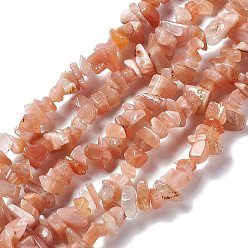 Sunstone Natural Sunstone Chip Bead Strands, 5~8x5~8mm, Hole: 1mm, about 31.5 inch