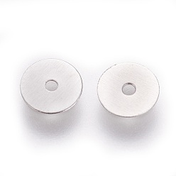 Stainless Steel Color 316 Surgical Stainless Steel Beads, Heishi Beads, Flat Round/Disc, Stainless Steel Color, 5x0.2mm, Hole: 0.8mm