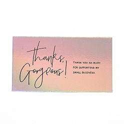 Coloré Carte de remerciement laser, pour les décorations du jour de Thanksgiving, rectangle, colorées, 50x90x0.4mm, 50 pcs /sachet 
