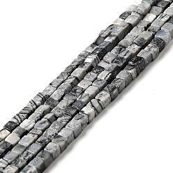 Камень Сетки Природные netstone бисер нитей, кубические, 3~4x3~4x3~4 мм, отверстие : 0.7 мм, около 116 шт / нитка, 15.20'' (38.6 см)