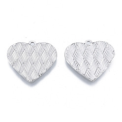 Stainless Steel Color 304 Stainless Steel Pendants, Heart, Stainless Steel Color, 20x22x1.5mm, Hole: 1.5mm