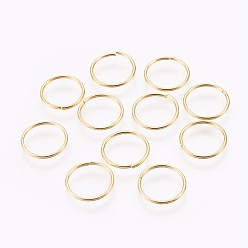 Oro Anillos de salto de hierro , anillos del salto abiertos, dorado, 16x1.2 mm, diámetro interior: 13.5 mm