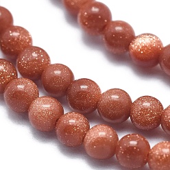 Goldstone Synthetic Goldstone Beads Strands, Round, 2mm, Hole: 0.5mm, about 195pcs/strand, 15.35 inch(39cm)