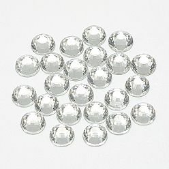 Crystal Flat Back Glass Rhinestone Cabochons, Back Plated, Half Round, Crystal, SS34, 7mm, about 288pcs/bag