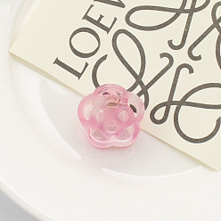 Бледно-Розовый Заколки для волос с когтями из ацетата целлюлозы (смола), полые заколки в форме цветка для женщин и девочек, розовый жемчуг, 25x25 мм