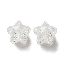 Clear Transparent Crackle Acrylic Beads, Star, Clear, 16x16x15mm, Hole: 2mm, about 270pcs/500g