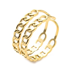 Настоящее золото 14K 304 цепочка из нержавеющей стали формирует открытое кольцо манжеты для женщин, реальный 14 k позолоченный, внутренний диаметр: 17 мм