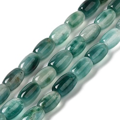 Bleu Vert Naturels teints perles de jade brins, ovale, sarcelle, 11.5~12x7.5~8mm, Trou: 0.8mm, Environ 29~32 pcs/chapelet, 12.99''~15.16'' (33~38.5 cm)