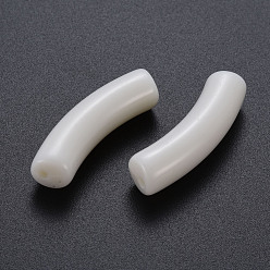 Dentelle Vieille Perles acryliques opaques, tube incurvé, vieille dentelle, 32x9.5x8mm, Trou: 1.8mm, environ330 pcs / 500 g