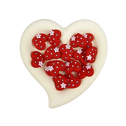 Brique Rouge Perles de silicone écologiques de qualité alimentaire en forme de cœur, perles à mâcher pour les jouets de dentition, Diy soins infirmiers colliers faisant, firebrick, 28x24mm
