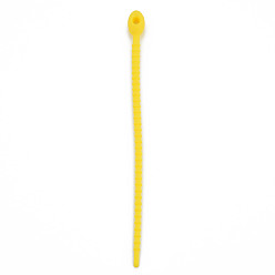 Jaune Serre-câbles en silicone, attaches autobloquantes, attaches zippées réutilisables, jaune, 214x13.5x12mm, Trou: 3mm