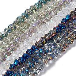 Couleur Mélangete Perles en verre electroplate, ours, couleur mixte, 15x12x8.5mm, Trou: 1mm, Environ 44 pcs/chapelet, 25.20 pouce (64 cm)