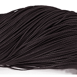 Coconut Brown Round Waxed Polyester Cord, Taiwan Waxed Cord, Twisted Cord, Coconut Brown, 1mm, about 415.57 yards(380m)/bundle