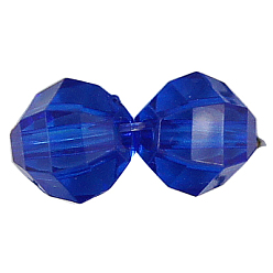 Medium Blue Transparent Acrylic Pendants, Faceted, Teardrop, Medium Blue, 31x11mm, Hole: 3mm, about 285pcs/500g