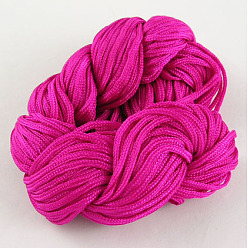 Deep Pink Nylon Thread, Nylon Jewelry Cord for Custom Woven Bracelets Making, Deep Pink, 1.5mm, 14m/batch