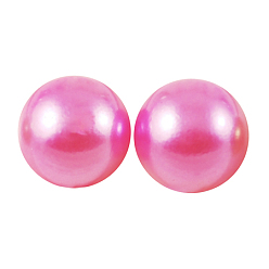 Rose Chaud 10000 cabochons en plastique imitation perle avec abs, demi-tour, rose chaud, 4x2mm