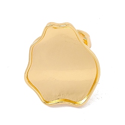 Золотой Цветок латунь открытая манжета палец кольцо эмаль оправа, без кадмия и без свинца, золотые, размер США 7 1/4 (17.5 мм), 3~6.5 мм, внитренний диаметр лотка: 23.5x27.5 мм