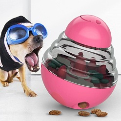 Ярко-Розовый Пластиковый овальный стакан для собак и кошек iq, интерактивный диспенсер для корма для домашних животных, игрушка для домашних животных с медленной подачей, ярко-розовый, 125x100x100 мм