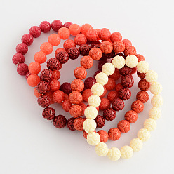 Mixed Color Longevity Synthetic Coral Stretch Bracelets, Mixed Color, 2 inch(50mm)