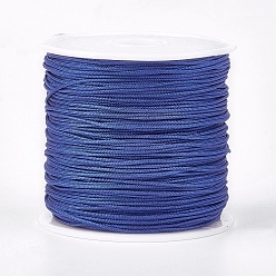 Королевский синий Нейлоновая нить, ювелирные изделия шнур нейлона для пользовательских ювелирных изделий делает тканые, королевский синий, 0.8 мм, около 49.21 ярдов (45 м) / рулон