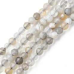 Botswana Agate Natural Botswana Agate Beads Strands, Faceted, Round, 3mm, Hole: 0.7mm, about 143pcs/strand, 15.35 inch(39cm)
