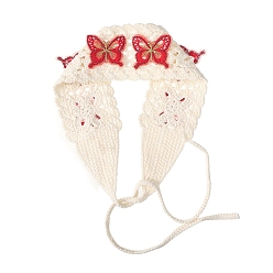 Papillon Bandeau décoratif à motif de joli dessin animé, accessoires pour cheveux tricotés ajourés, pour femmes et filles, papillon, 440x60mm