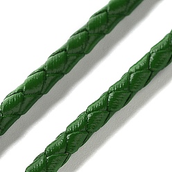Темно-Зеленый Плетеный кожаный шнур, темно-зеленый, 3 мм, 50 ярдов / пачка