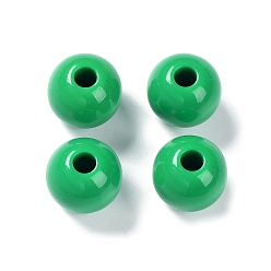 Vert Mer Moyen Perles européennes opaques acrylique, Perles avec un grand trou   , ronde, vert de mer moyen, 19.5x18mm, Trou: 6mm, environ122 pcs / 500 g