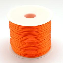 Dark Orange Nylon Thread, Rattail Satin Cord, Dark Orange, 1.0mm, about 76.55 yards(70m)/roll