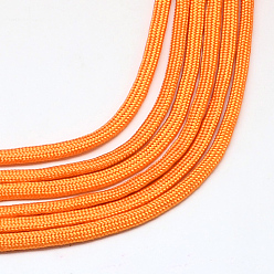 Orange Foncé 7 âmes intérieures cordes en polyester et spandex, couleur unie, pour la fabrication de bracelets en corde, orange foncé, 4~5mm, environ 109.36 yards (100m)/paquet, 420~500g / bundle