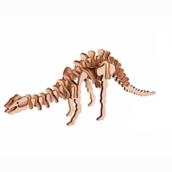 Dinosaur Kits de jouets d'animaux d'assemblage en bois bricolage pour garçons et filles, 3d modèle de puzzle pour les enfants, jouets intelligents pour enfants, motif diplodocus, 46x220x73mm