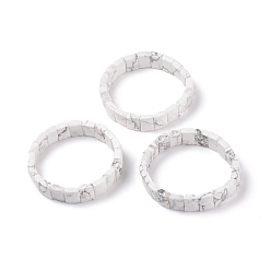 Howlite Natural Howlite Stretch Bracelets, Faceted, Rectangle, 2-3/8 inch(6cm)